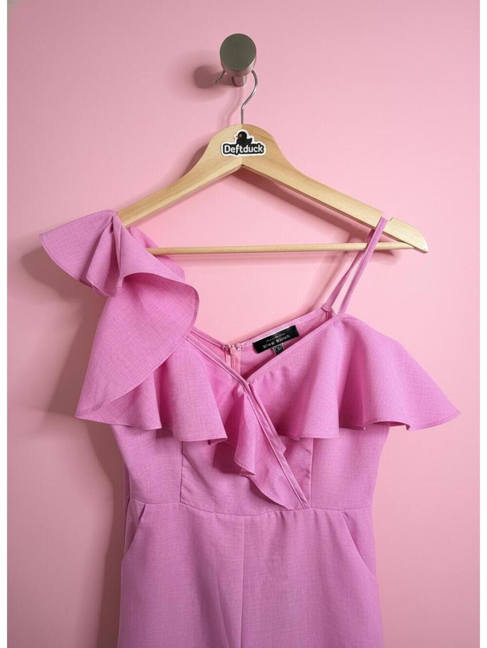 Blue Blush Feminine Pink Ruffle Romper - Curated Closet Find